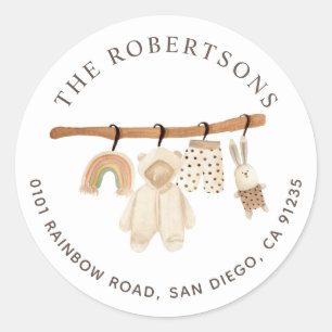 Boho Clothesline Classic Round Sticker