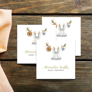 Boho Clothesline Girl blue white and green Napkin