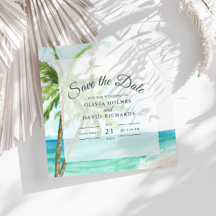 Boho Coastal Beach Wedding Save the Date 