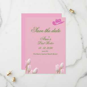 Boho Coastal Cowgirl Bachelorette save the date