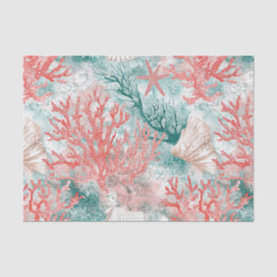 Boho Coastal Seashell Pattern Tissue Paper