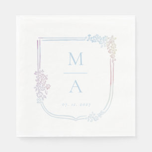 Boho  Coat of arms  -  pastel initials Napkin