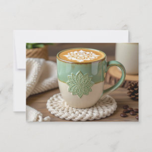 Boho Coffee Mug Business Thank You Holiday Card   