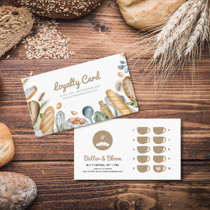 Boho Coffee Shop Bakery 10 Punch Rewards Loyalty Card