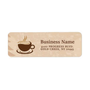 Boho Coffee Shop Packaging Label Return Address Label
