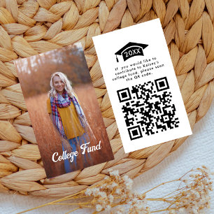 Boho College Fund QR Code Graduation Party Insert