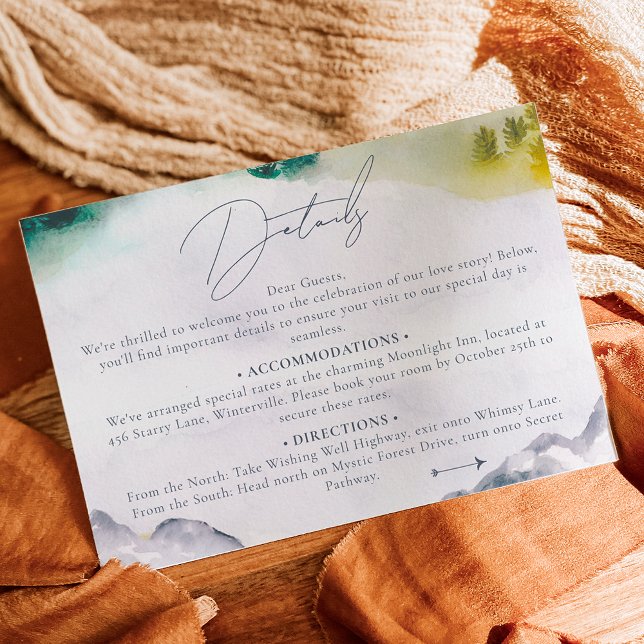 Boho Colorado mountain destination wedding details Enclosure Card (Boho Colorado mountain destination wedding details Enclosure Card)