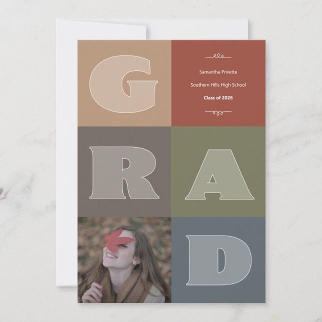 Boho Colour Block Graduation - Mountain (Front)