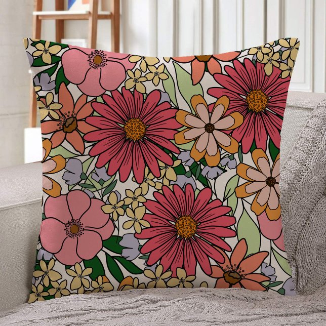 Boho Coloured Floral Pattern Cushion (Creator Uploaded)
