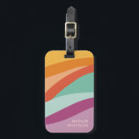Boho Colourful Abstract Retro Name Luggage Tag<br><div class="desc">Boho Colourful Abstract Retro Name luggage tag features fun and bright colours including lavender,  aqua,  teal,  orange,  coral and yellow.</div>