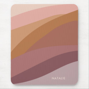 Boho Colourful Abstract Retro Name Mouse Pad