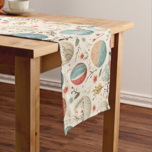 Boho Colourful Easter Eggs and Wildflowers Medium Table Runner