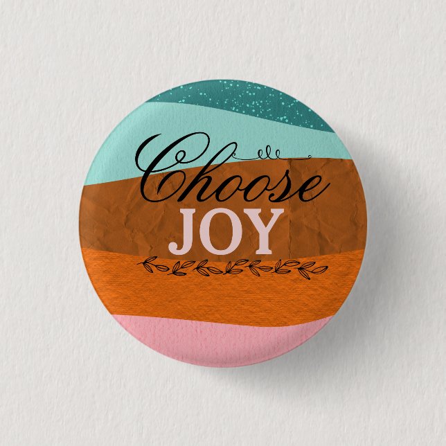Boho Colourful Inspirational, Positive Quote Butto 3 Cm Round Badge (Front)