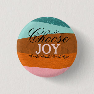 Boho Colourful Inspirational, Positive Quote Butto 3 Cm Round Badge