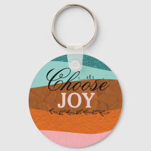 Boho Colourful Inspirational, Positive Quote Keych Key Ring