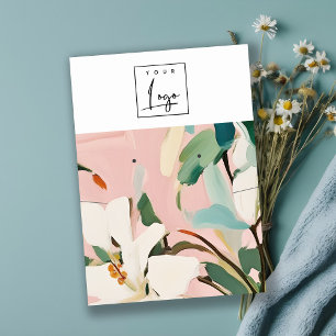 Boho Colourful Painted Floral Necklace Earring Log Business Card