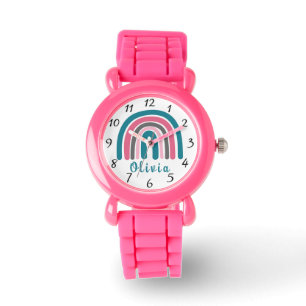 Boho Colourful Rainbow With Personalised Name Watch