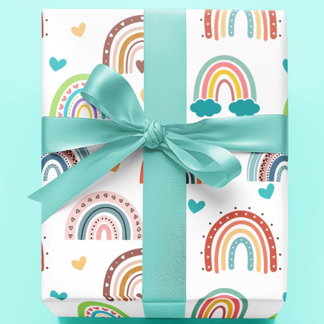 Boho Colourful Rainbows  Wrapping Paper (Creator Uploaded)
