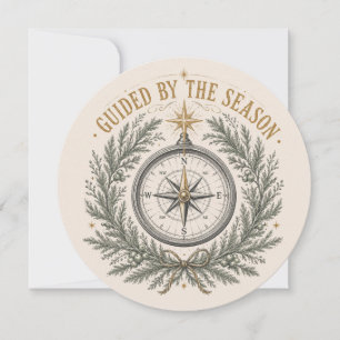 Boho Compass Christmas Holiday Greetings