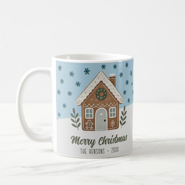 Boho Cookie House Snowflakes Family Coffee Mug (Left)