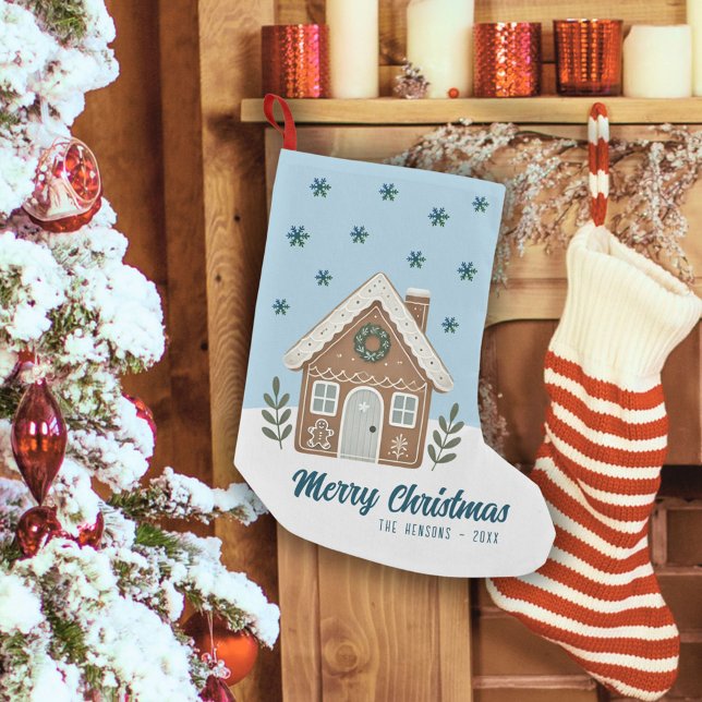 Boho Cookie House Snowflakes Family Small Christma Christmas Stocking (Creator Uploaded)