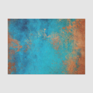 Boho Copper Blue Rustic Tissue Paper