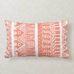 Boho Coral Aztec Lumbar Cushion<br><div class="desc">Design by OS. Copyright © 2012 Organic Saturation</div>