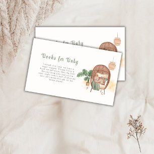 Boho Cosy Teddy Bear Sleep Books for Baby Shower Enclosure Card