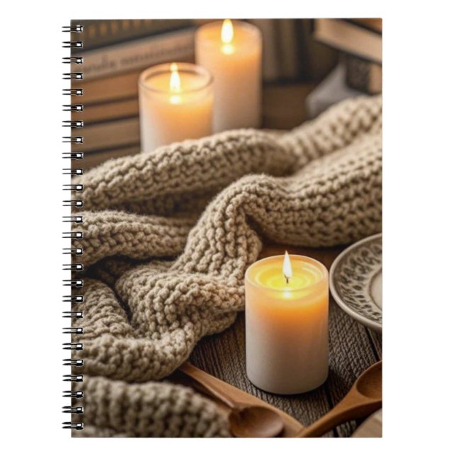Boho Cosy Warm Candle lights  Notebook (Front)