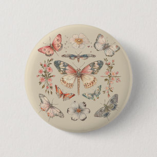 Boho Cottagecore Monarch Butterfly 6 Cm Round Badge