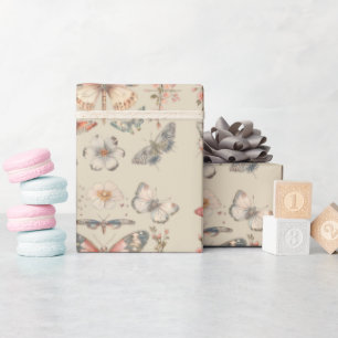 Boho Cottagecore Monarch Butterfly Wrapping Paper