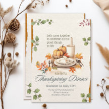 Boho Cottagecore Watercolor Pumpkin Thanksgiving
