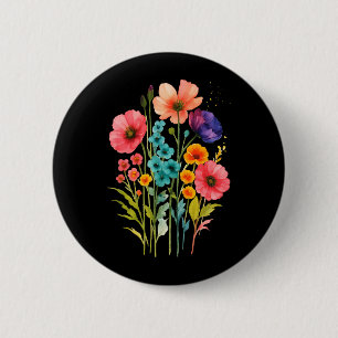 Boho Cottagecore Wildflowers Apparel _ Botanical 6 Cm Round Badge