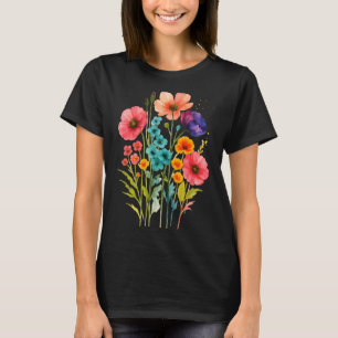 Boho Cottagecore Wildflowers Apparel _ Botanical T-Shirt