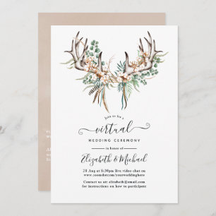 Boho Cotton and Eucalyptus Virtual Wedding Invitation