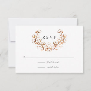Boho Cotton Wedding RSVP Card
