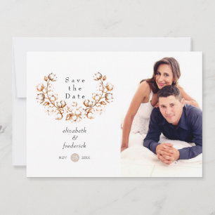 Boho Cotton Wedding Save The Date
