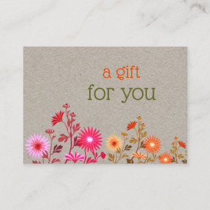 Boho Country Floral Kraft Business Card