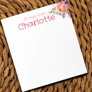 Boho Country vintage wildflower watercolor  Notepad