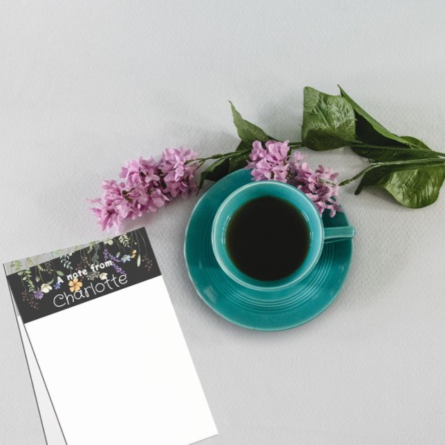 Boho Country wildflower watercolor black  Post-it Notes (Creator Uploaded)