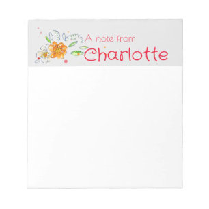 Boho Country wildflower watercolor grey Notepad