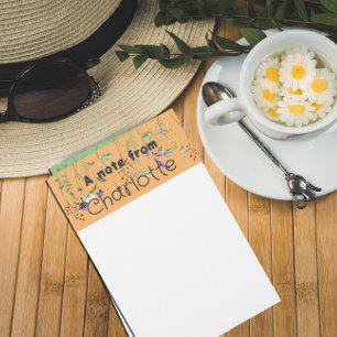 Boho Country wildflower watercolor yellow Stationery