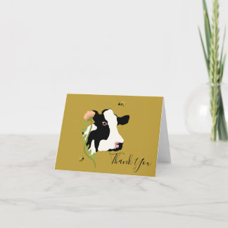 Boho Cow Thank You Cards