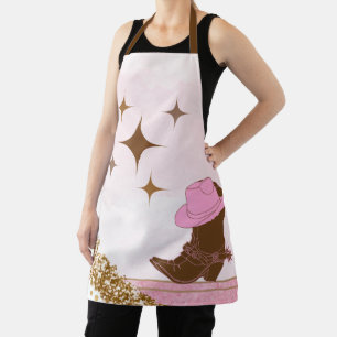 Boho Cowboy Boots Western Apron