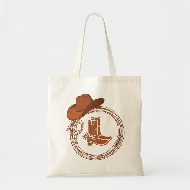 Boho Cowboy Boots Western Tote Bag (Front)