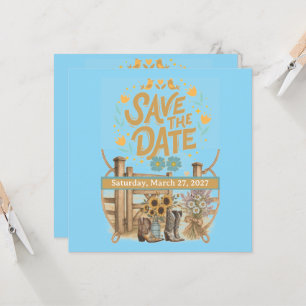 Boho Cowboy Save the Date