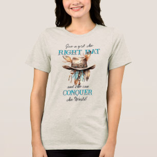 Boho Cowgirl Hat T-shirt Tri-Blend Shirt
