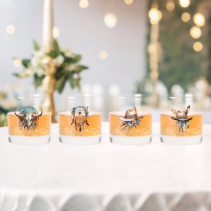 Boho Cowgirl Social Club Rocks Glasses