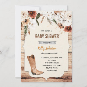 Boho cowgirl western theme invitation