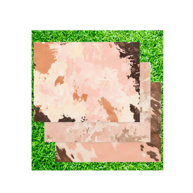 Boho Cowhide Blush Western Cow Print Theme Wrapping Paper Sheet (Introducing our Boho Cowhide Blush Western Cow Print Theme wrapping paper set! )